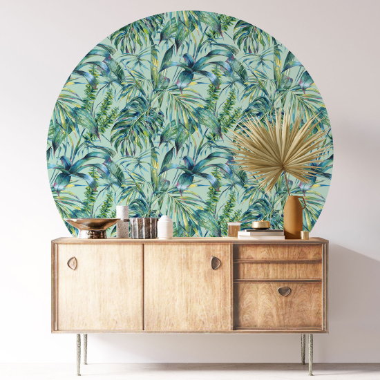 Round / Circle Wall Sticker - Botanical pattern