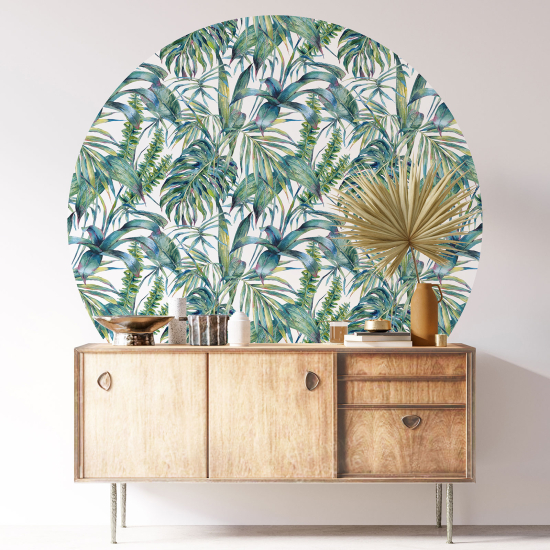 Round / Circle Wall Sticker - Botanical pattern