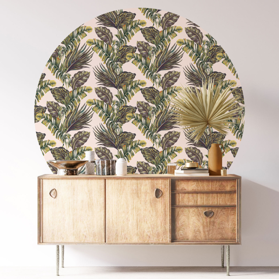 Round / Circle Wall Sticker - Botanical pattern