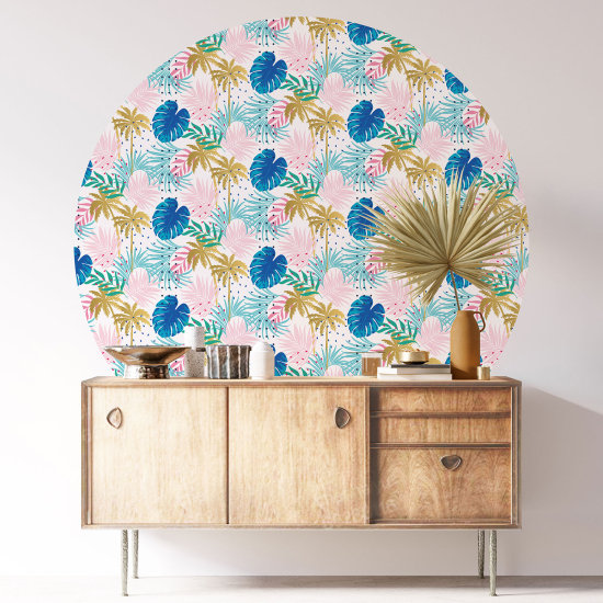 Round / Circle Wall Sticker - Botanical pattern