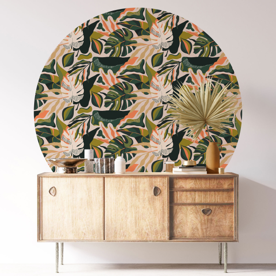 Round / Circle Wall Sticker - Botanical pattern