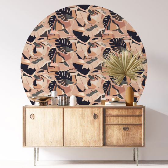 Round / Circle Wall Sticker - Botanical pattern