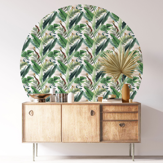 Round / Circle Wall Sticker - Botanical pattern