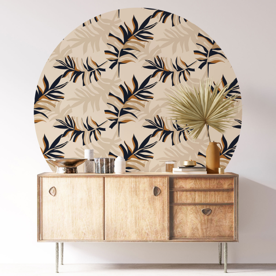 Round / Circle Wall Sticker - Botanical pattern