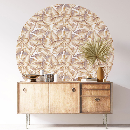 Round / Circle Wall Sticker - Botanical pattern