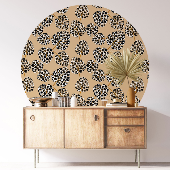 Round / Circle Wall Sticker - Botanical pattern