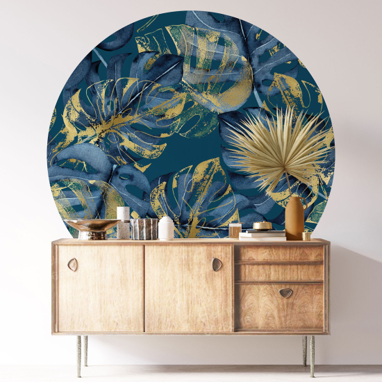 Round / Circle Wall Sticker - Botanical pattern