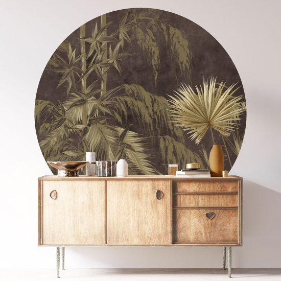 Round / Circle Wall Sticker - Botanical pattern