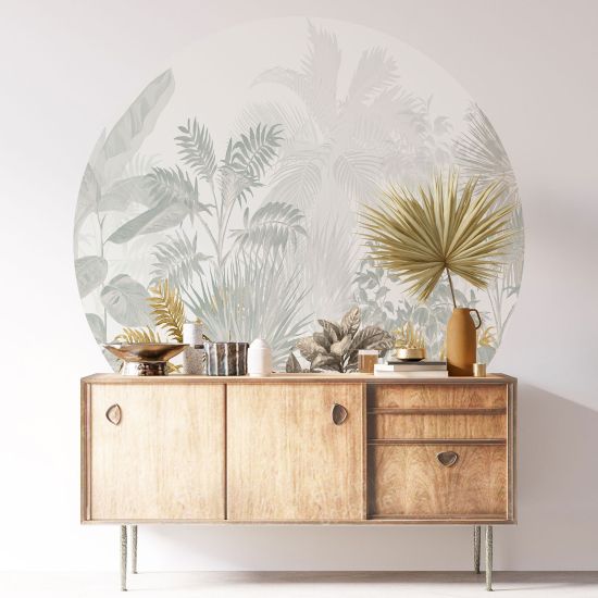 Round / Circle Wall Sticker - Botanical pattern