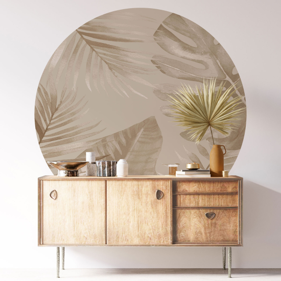 Round / Circle Wall Sticker - Botanical pattern