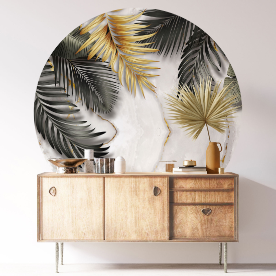 Round / Circle Wall Sticker - Botanical pattern