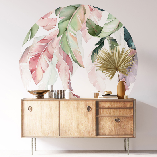 Round / Circle Wall Sticker - Botanical pattern