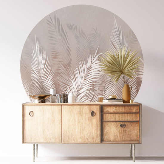 Round / Circle Wall Sticker - Botanical pattern