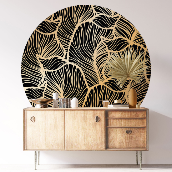 Round / Circle Wall Sticker - Botanical pattern