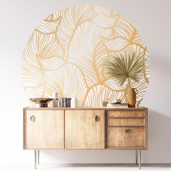 Round / Circle Wall Sticker - Botanical pattern