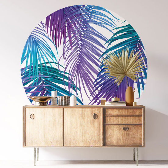 Round / Circle Wall Sticker - Botanical pattern