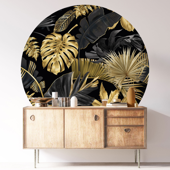 Round / Circle Wall Sticker - Botanical pattern