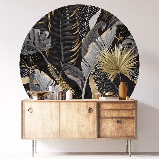 Round / Circle Wall Sticker - Botanical pattern