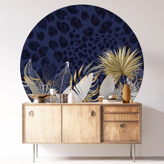 Round / Circle Wall Sticker - Botanical pattern