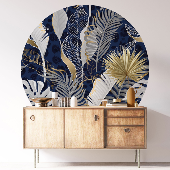 Round / Circle Wall Sticker - Botanical pattern