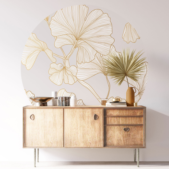 Round / Circle Wall Sticker - Botanical pattern