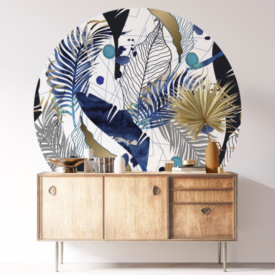 Round / Circle Wall Sticker - Botanical pattern