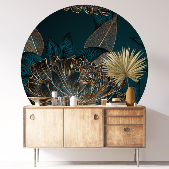 Round / Circle Wall Sticker - Botanical pattern