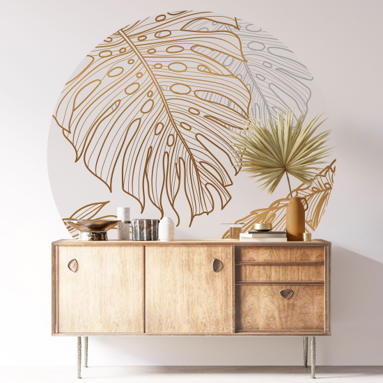 Round / Circle Wall Sticker - Botanical pattern