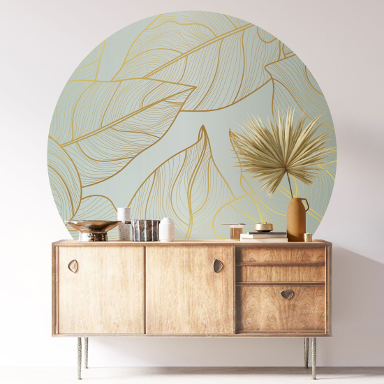 Round / Circle Wall Sticker - Botanical pattern