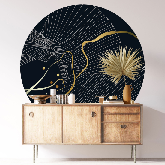 Round / Circle Wall Sticker - Botanical pattern