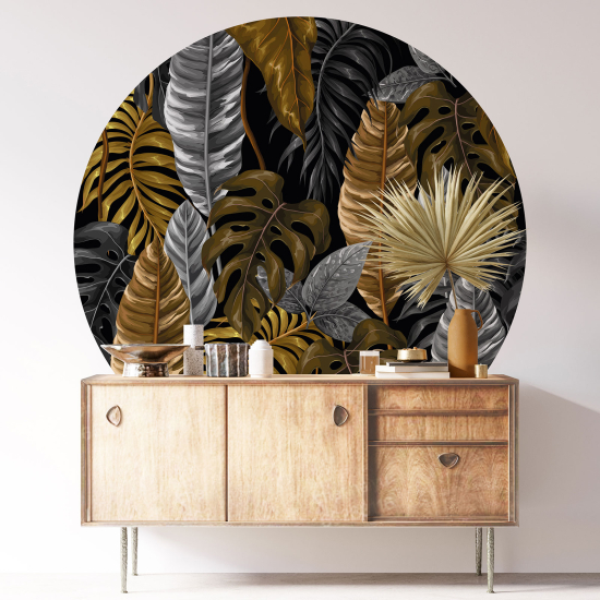 Round / Circle Wall Sticker - Botanical pattern