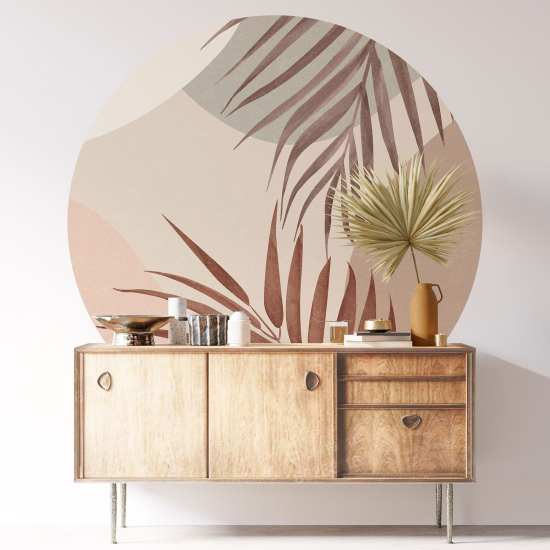 Round / Circle Wall Sticker - Botanical pattern