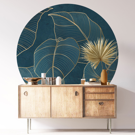 Round / Circle Wall Sticker - Botanical pattern