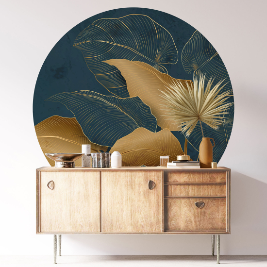 Round / Circle Wall Sticker - Botanical pattern