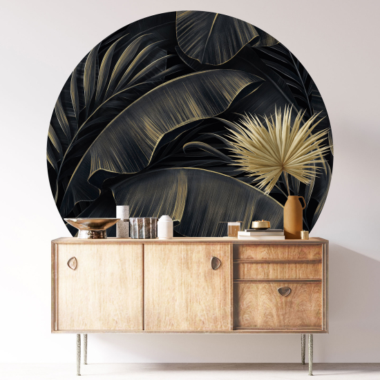 Round / Circle Wall Sticker - Botanical pattern