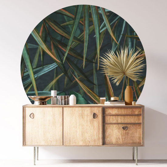 Round / Circle Wall Sticker - Botanical pattern