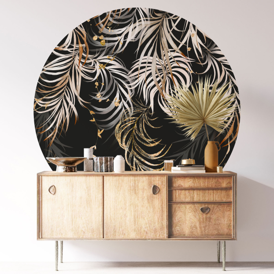 Round / Circle Wall Sticker - Botanical pattern