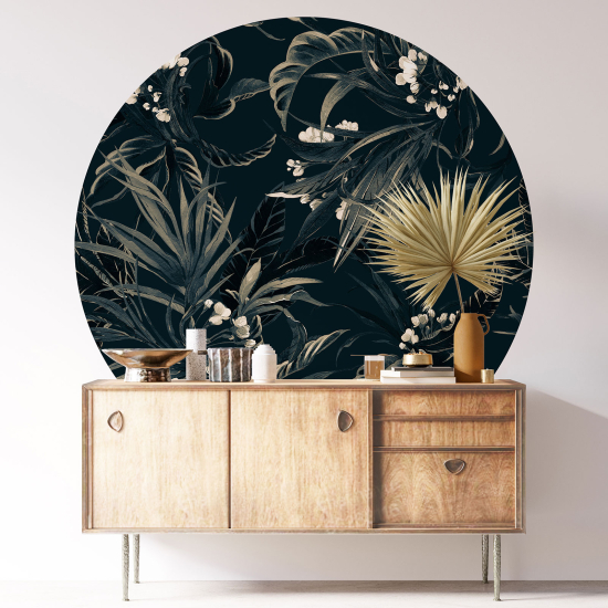 Round / Circle Wall Sticker - Botanical pattern