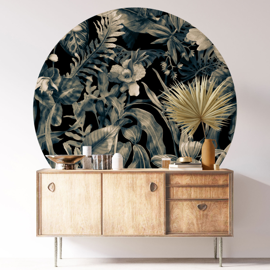 Round / Circle Wall Sticker - Botanical pattern