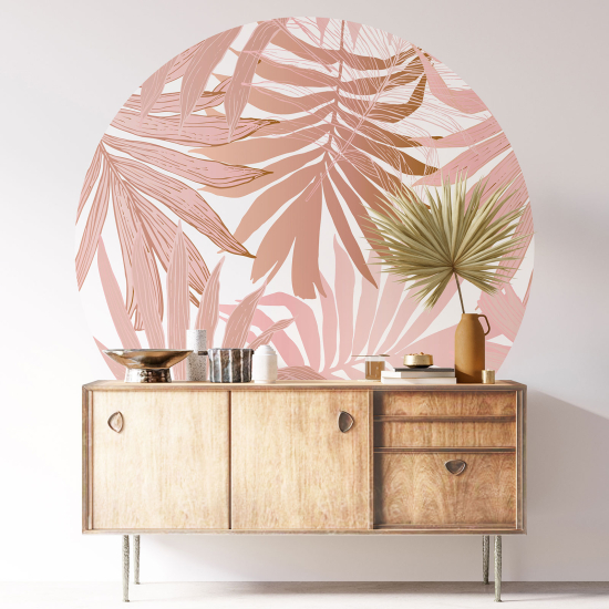 Round / Circle Wall Sticker - Botanical pattern