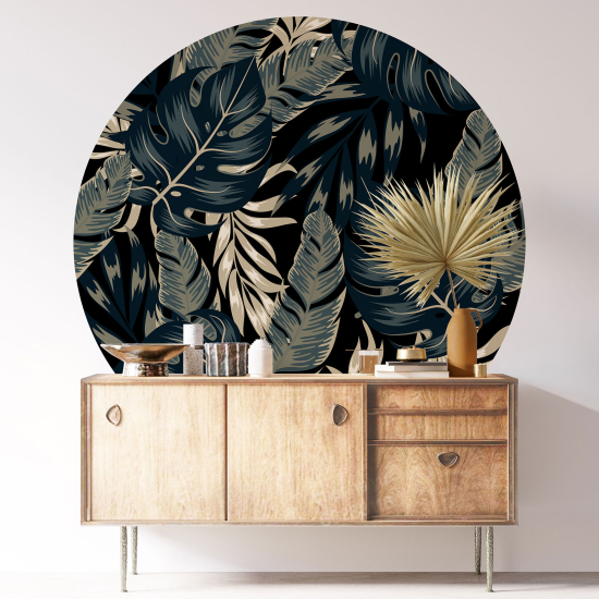 Round / Circle Wall Sticker - Botanical pattern