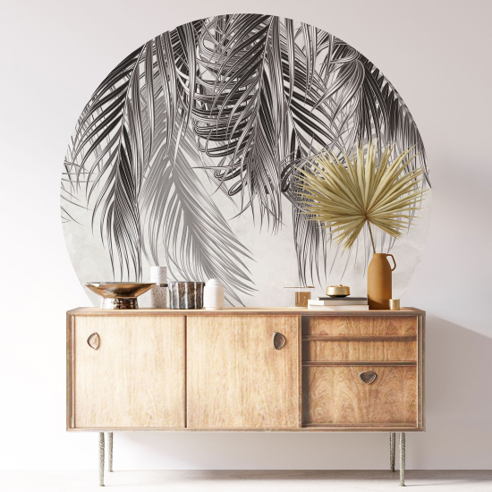 Round / Circle Wall Sticker - Botanical pattern