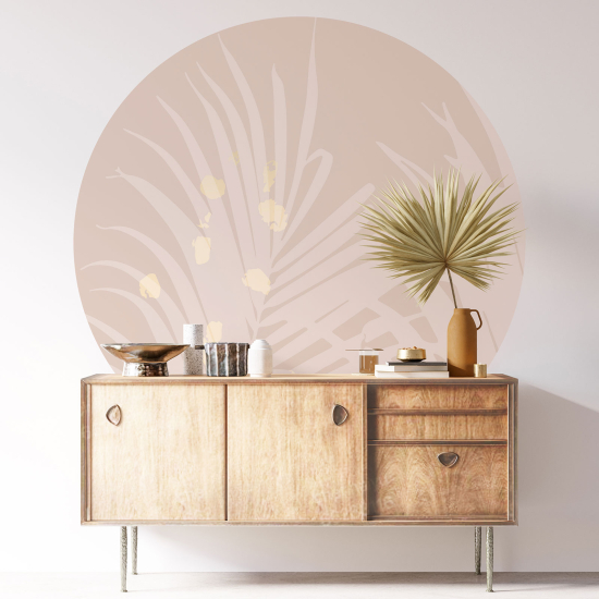 Round / Circle Wall Sticker - Botanical pattern