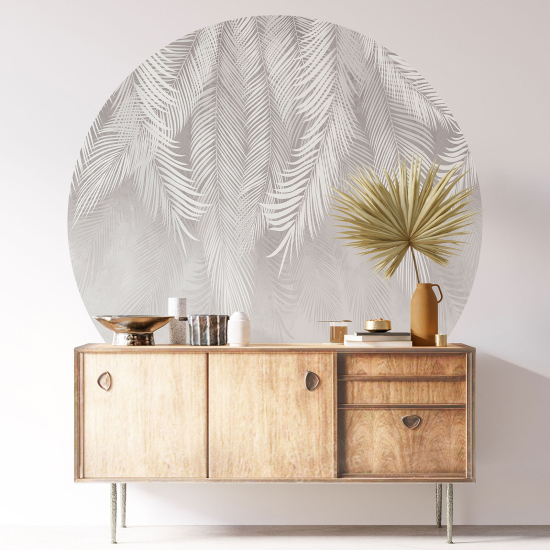 Round / Circle Wall Sticker - Botanical pattern