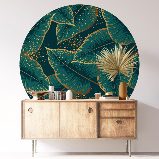 Round / Circle Wall Sticker - Botanical pattern