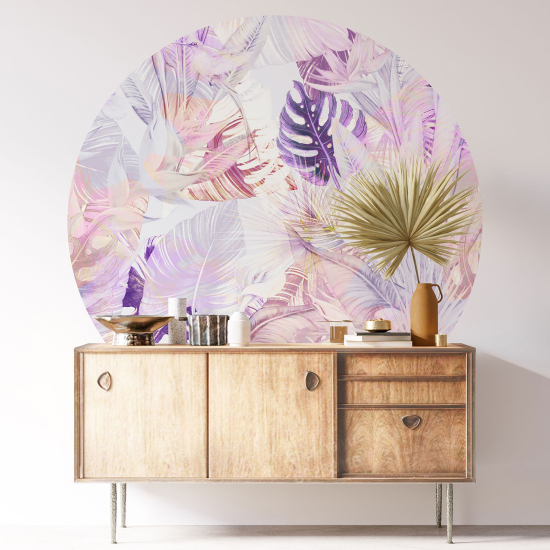 Round / Circle Wall Sticker - Botanical pattern