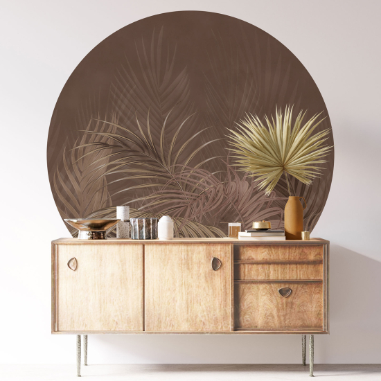 Round / Circle Wall Sticker - Botanical pattern