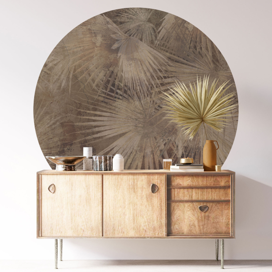 Round / Circle Wall Sticker - Botanical pattern