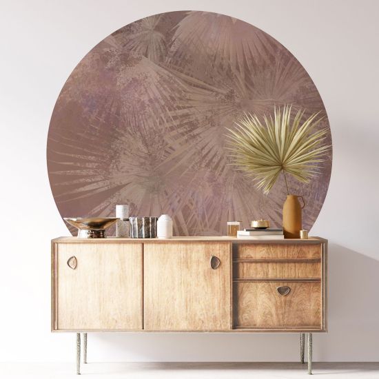 Round / Circle Wall Sticker - Botanical pattern