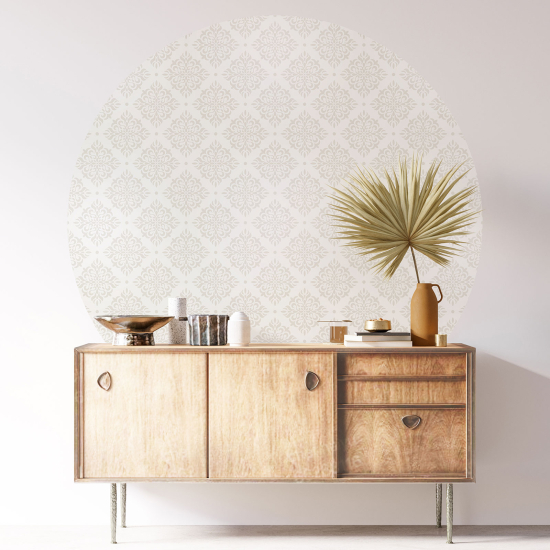 Round / Circle Wall Sticker - Damask pattern